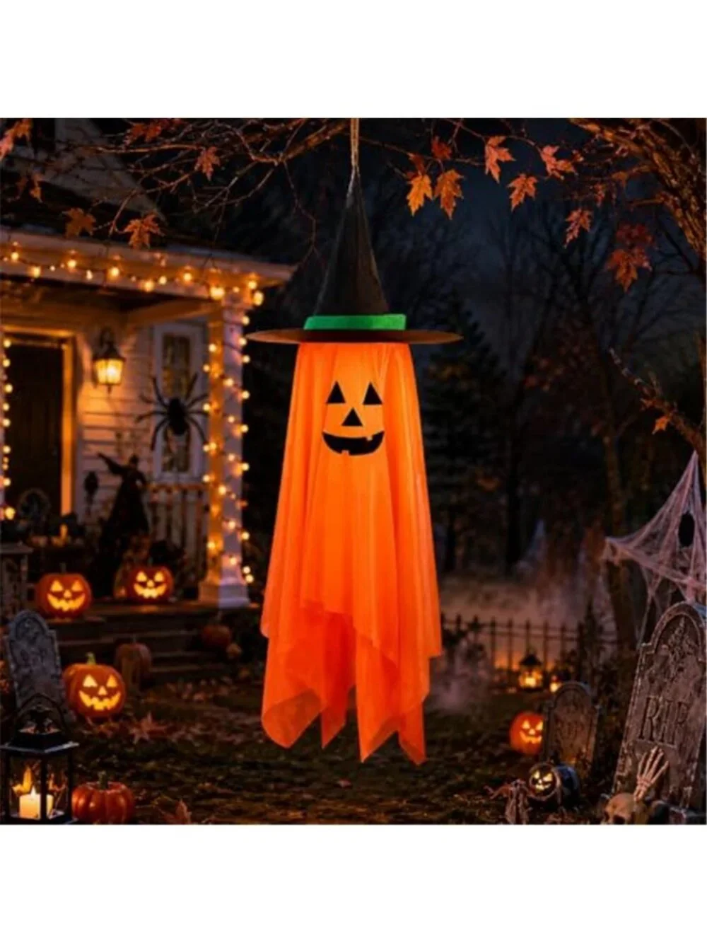 Halloween Decorations Ghost Hanging Ornaments 39.4 Inch Foldable Cloth Witch